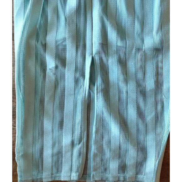 The Clothing Company Light Aqua Blue Lace Striped Overlay Midi Dress Size Large - Picture 8 of 13